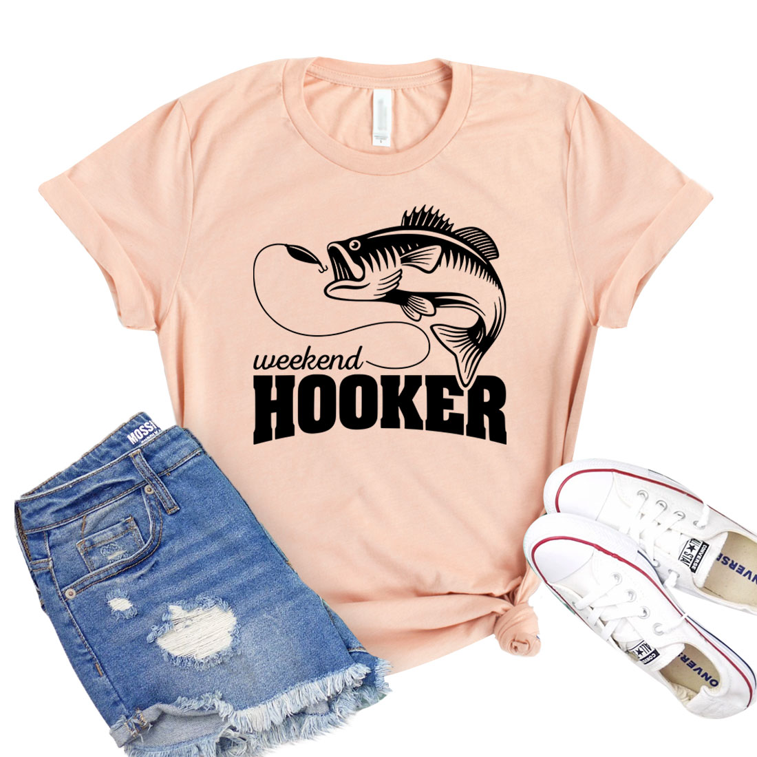 Weekend Hooker T-shirt displayed on a mannequin, showcasing its classic unisex design and soft fabric.