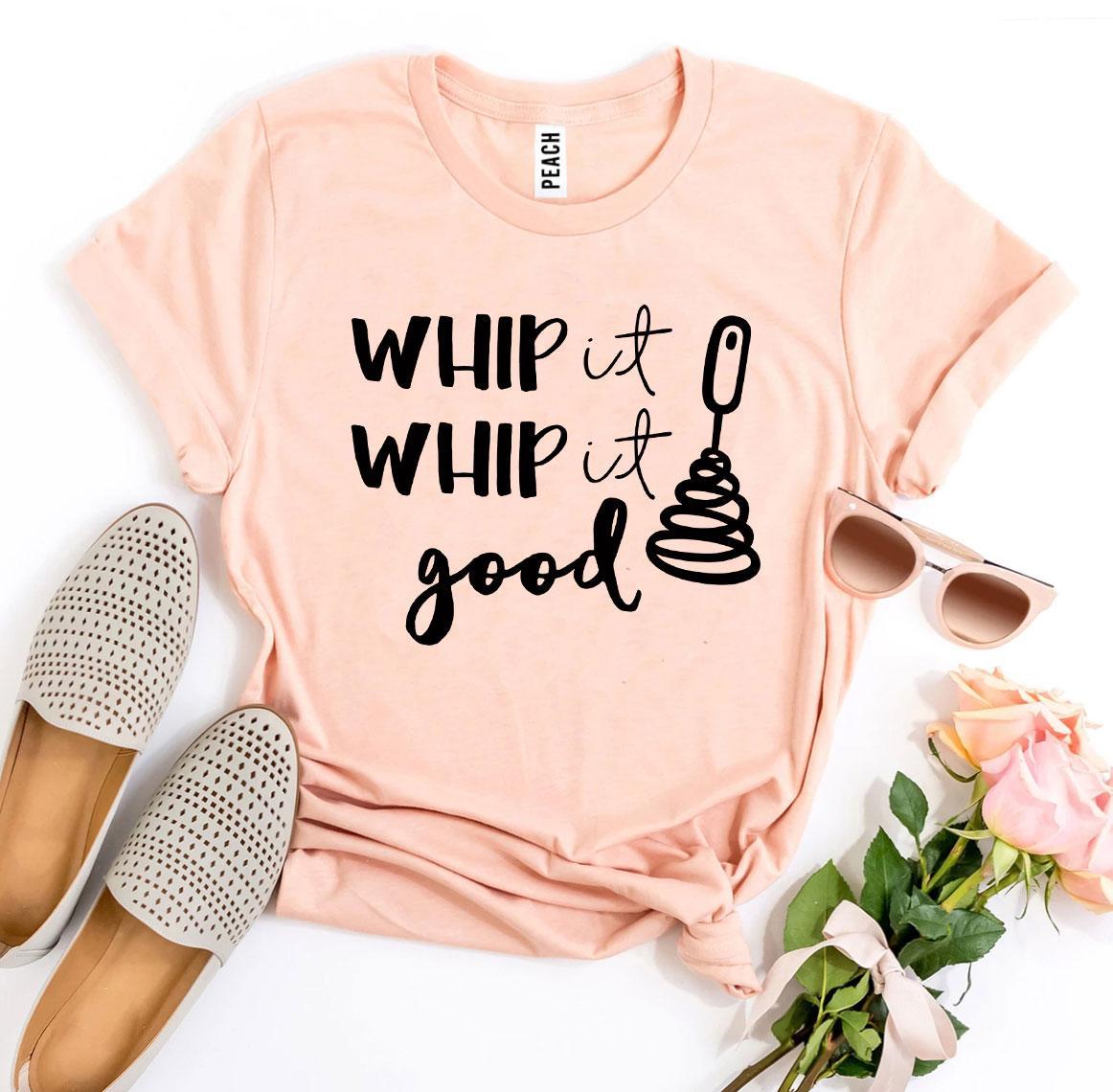 Whip It Whip It Good T-shirt made of premium ring spun cotton with a stylish design and soft textile flex print.