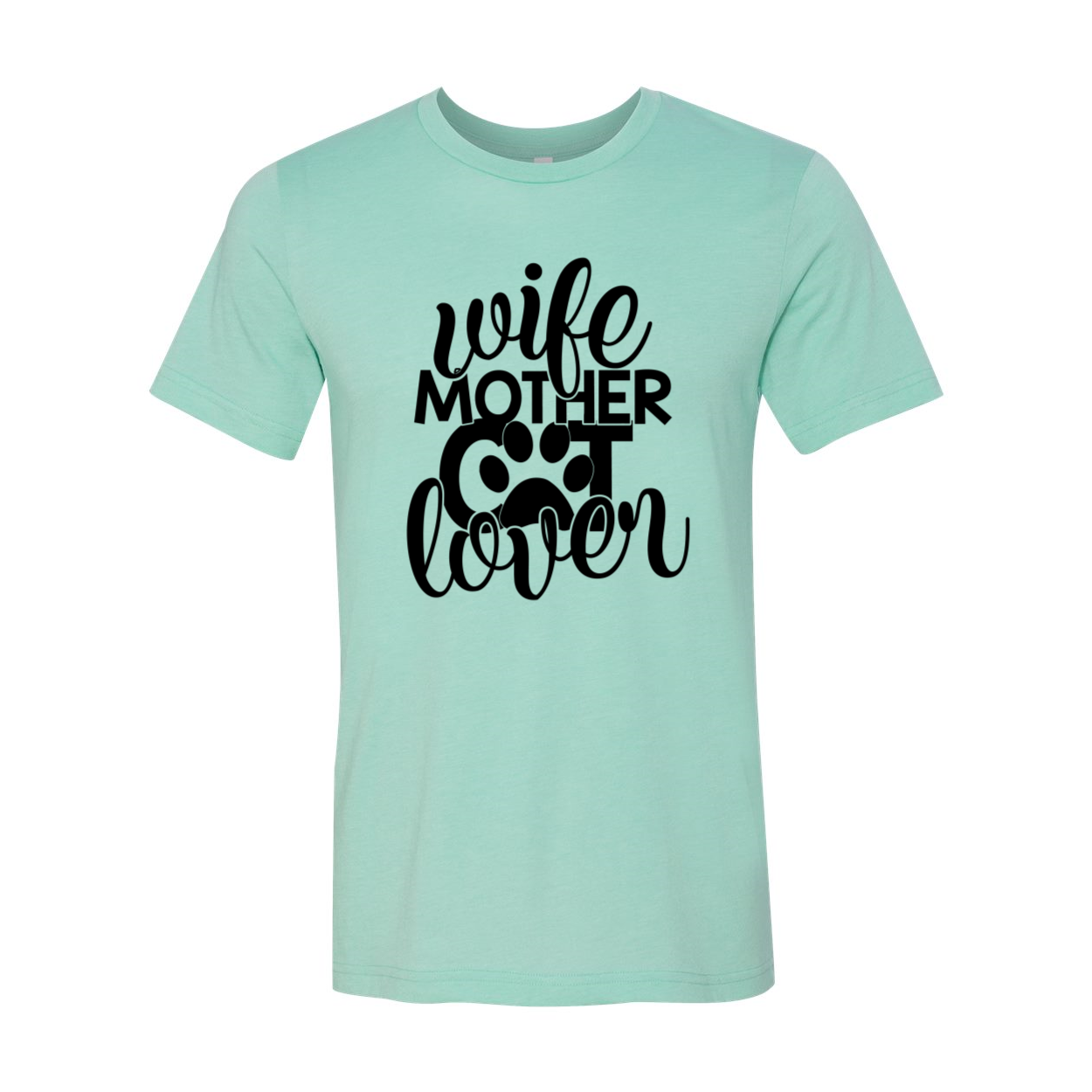 Wife Mother Cat Lover Shirt in various colors, showcasing its soft fabric and stylish design.