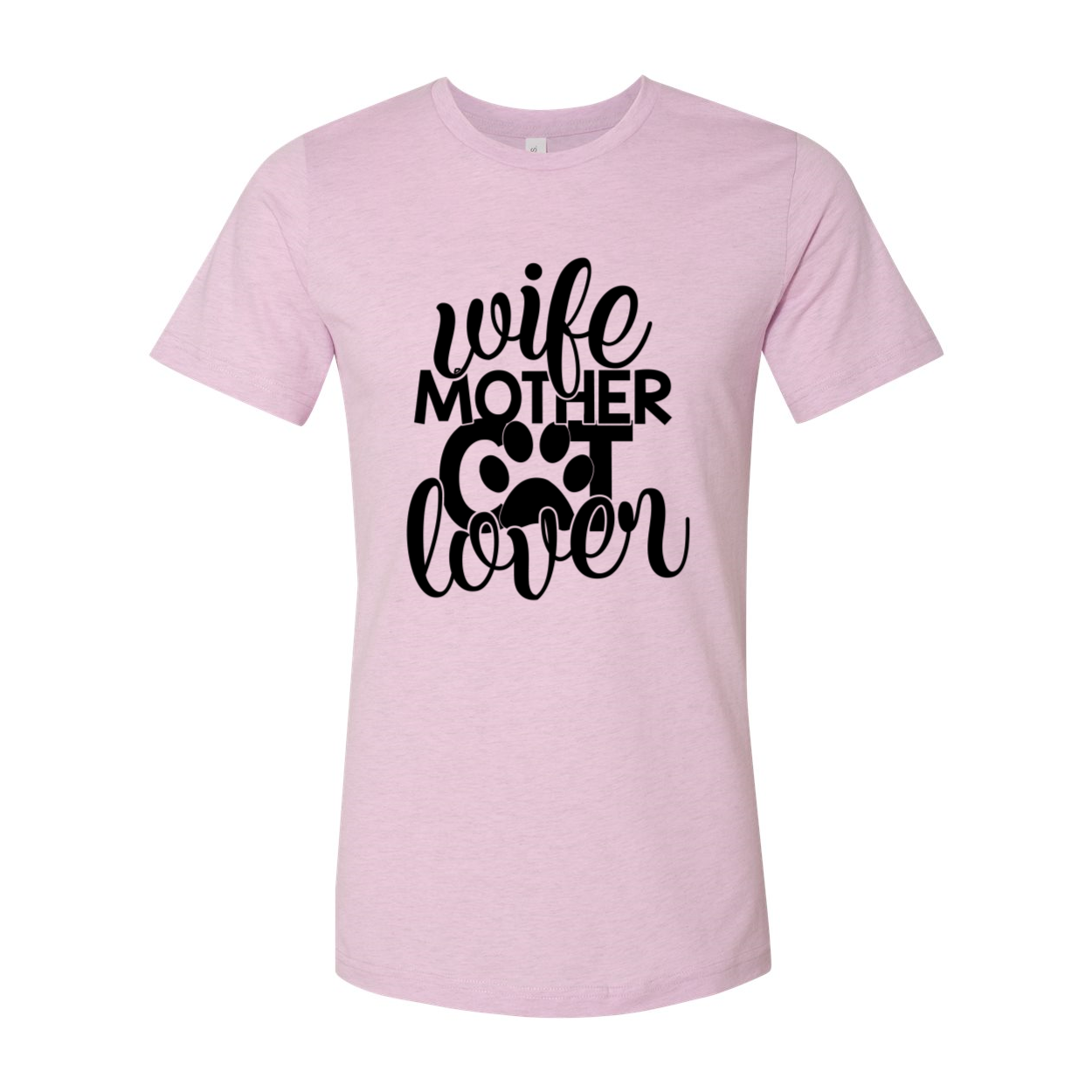 Wife Mother Cat Lover Shirt in various colors, showcasing its soft fabric and stylish design.