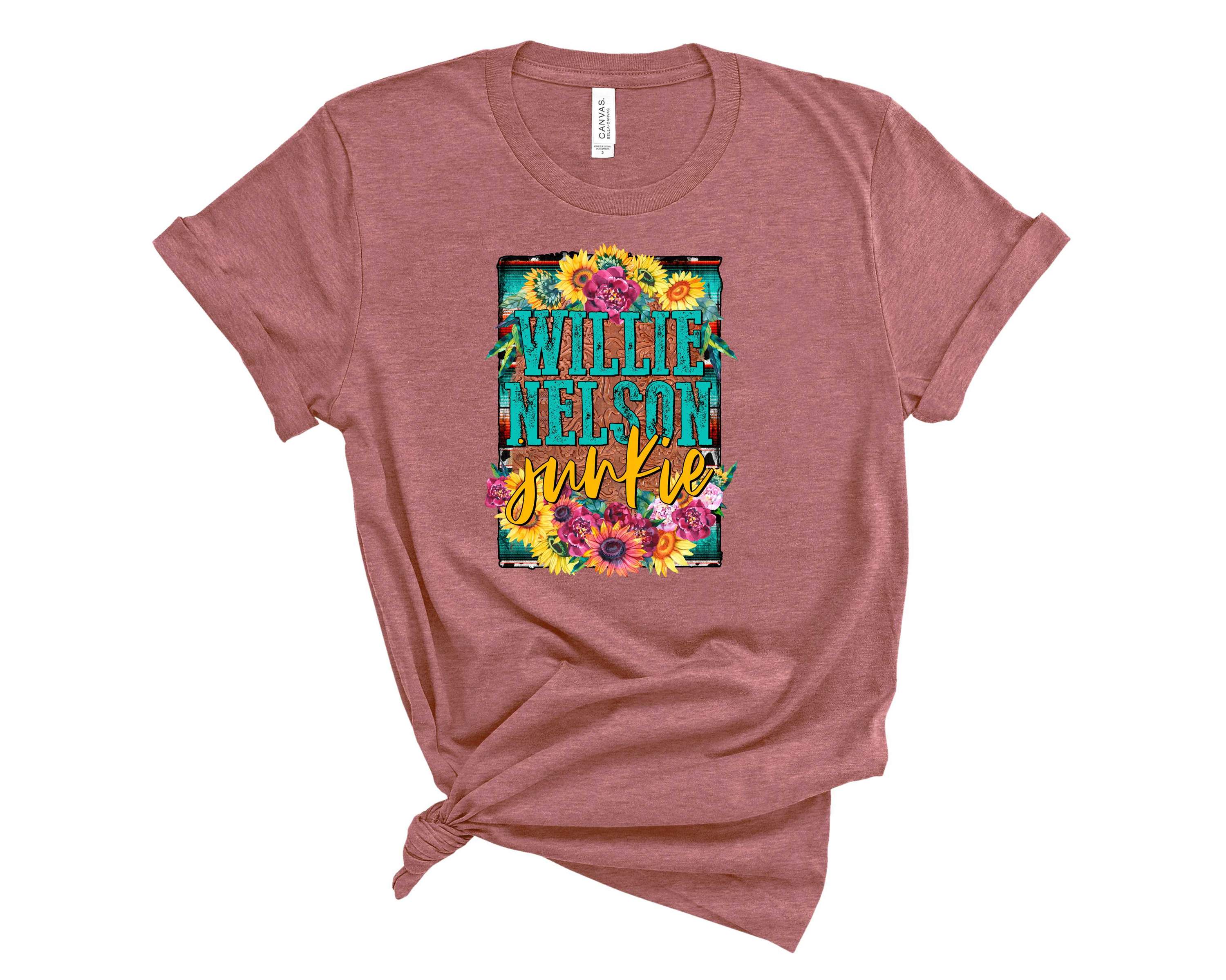 Willie Junkie Graphic Tee featuring a trendy design, perfect for casual wear.