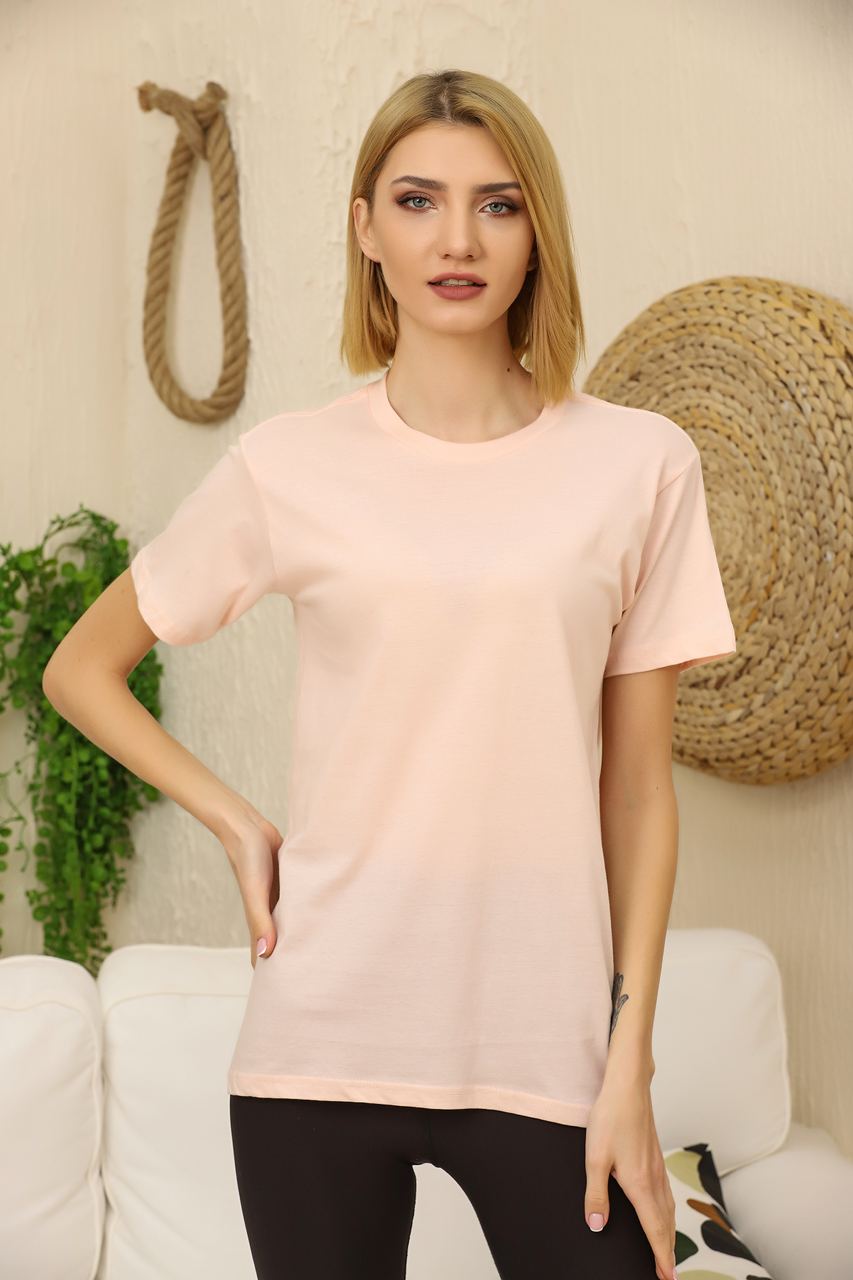 Womens Boyfriend Premium Cotton T-Shirt in various colors, showcasing its relaxed fit and soft fabric.