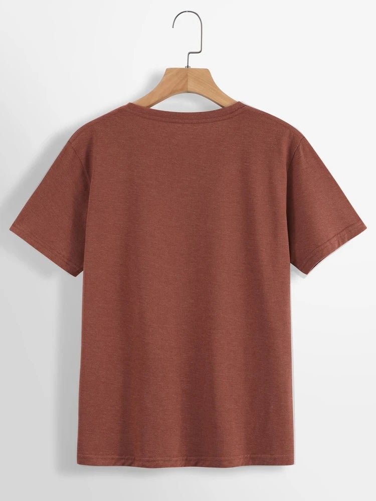 Womens Premium Cotton Printed T-Shirt in brown, showcasing a stylish design and soft fabric.