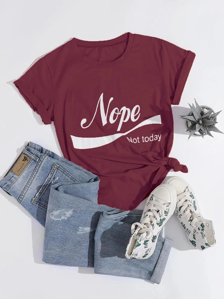 Women's Premium Cotton Printed T-Shirt in Maroon, showcasing its soft fabric and stylish design.