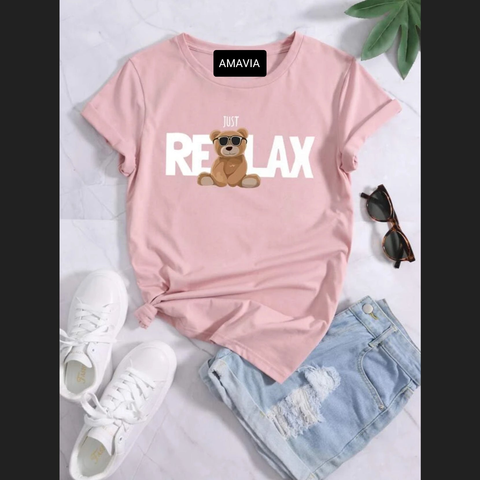 Women's Premium Cotton Printed T-Shirt in pink with stylish design, perfect for casual wear.