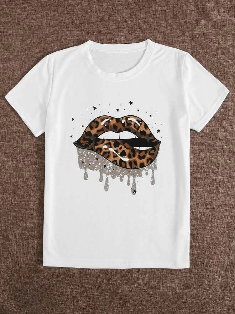 Womens Premium Cotton Printed T-Shirt in white with stylish print design, showcasing its soft fabric and comfortable fit.