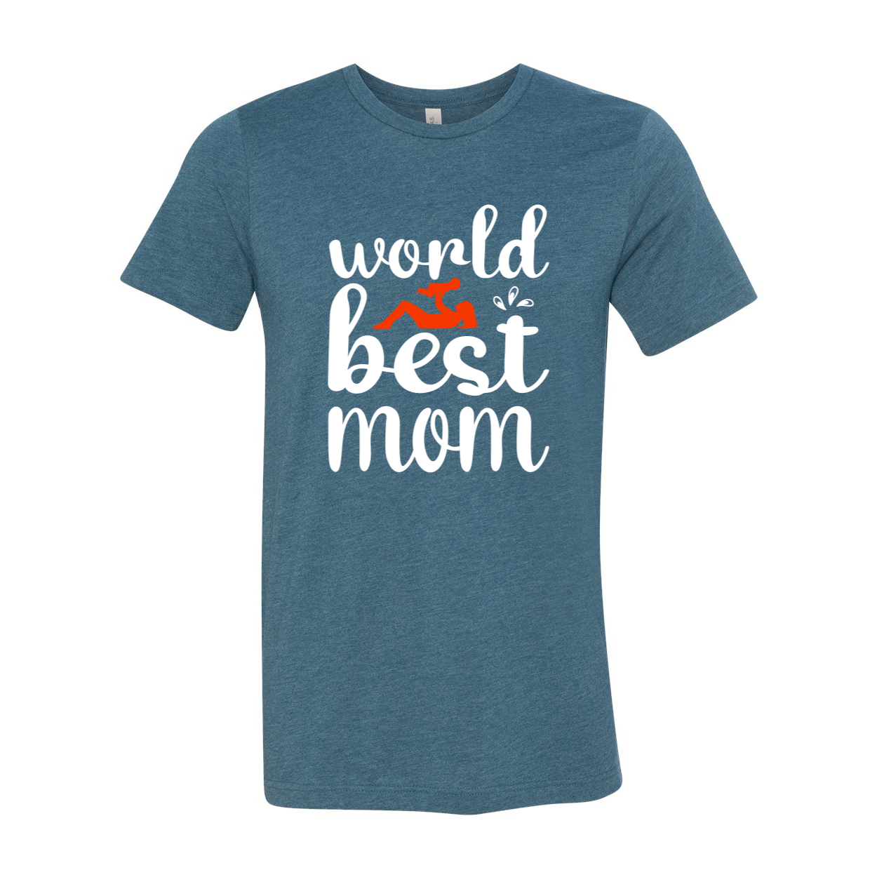 A stylish unisex T-shirt with 'World Best Mom' printed on it, made from soft ring spun cotton, available in multiple colors.