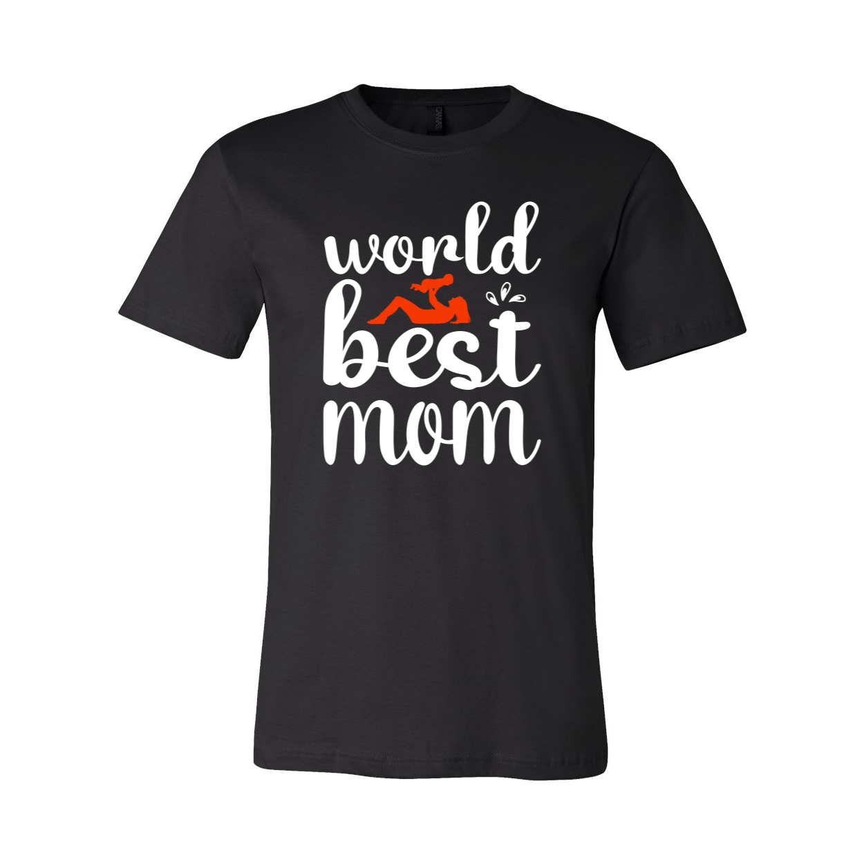 A stylish unisex T-shirt with 'World Best Mom' printed on it, made from soft ring spun cotton, available in multiple colors.