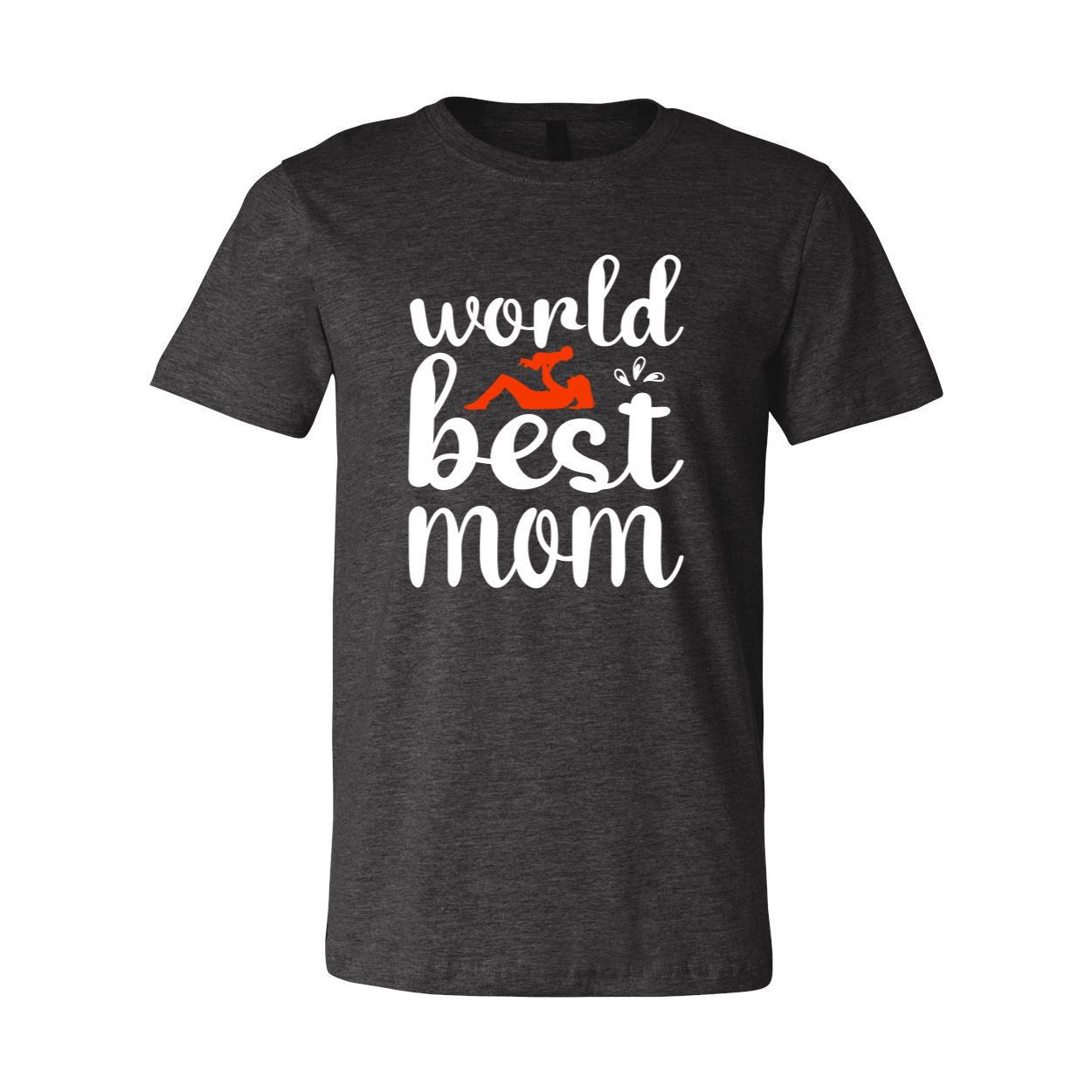 A stylish unisex T-shirt with 'World Best Mom' printed on it, made from soft ring spun cotton, available in multiple colors.