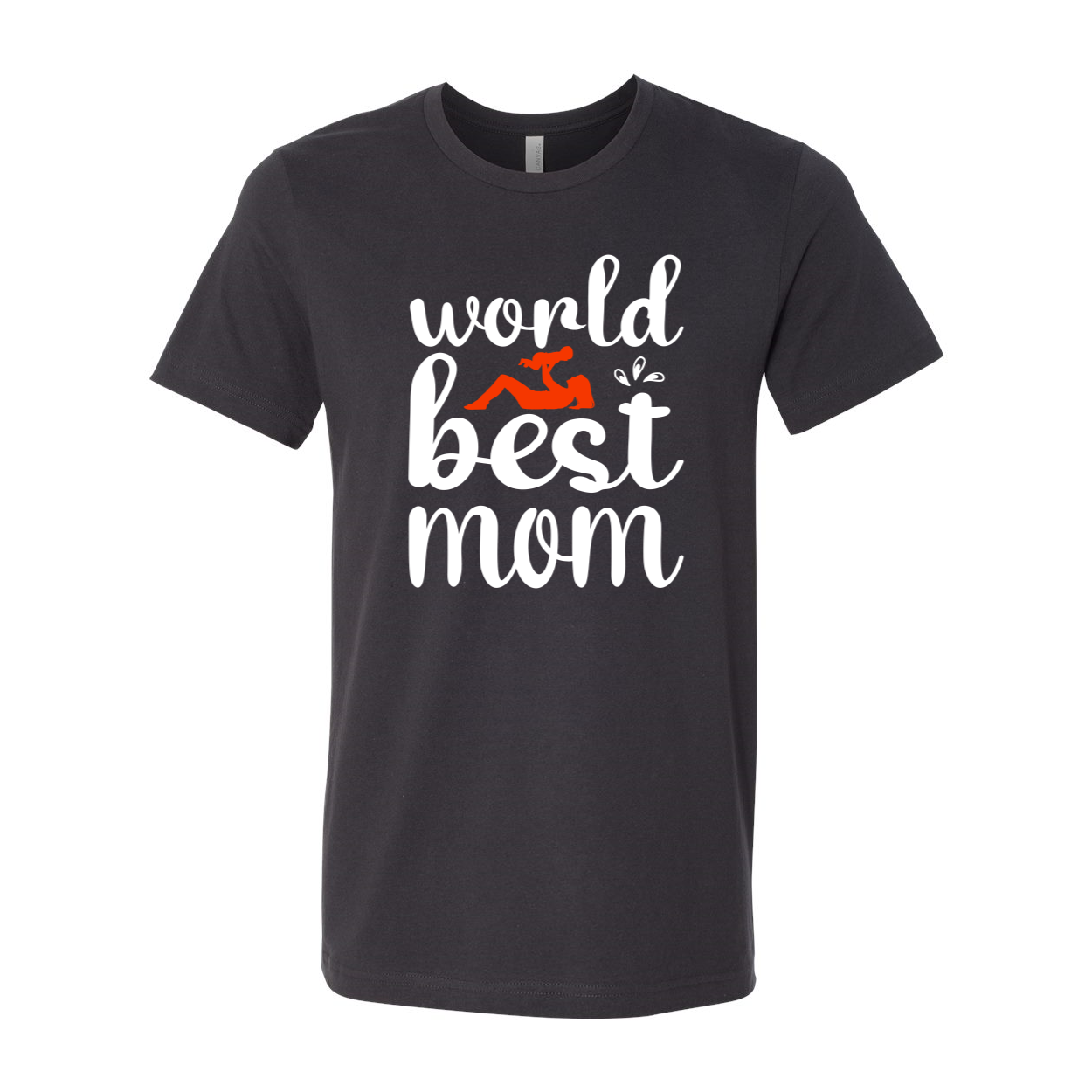 A stylish unisex T-shirt with 'World Best Mom' printed on it, made from soft ring spun cotton, available in multiple colors.