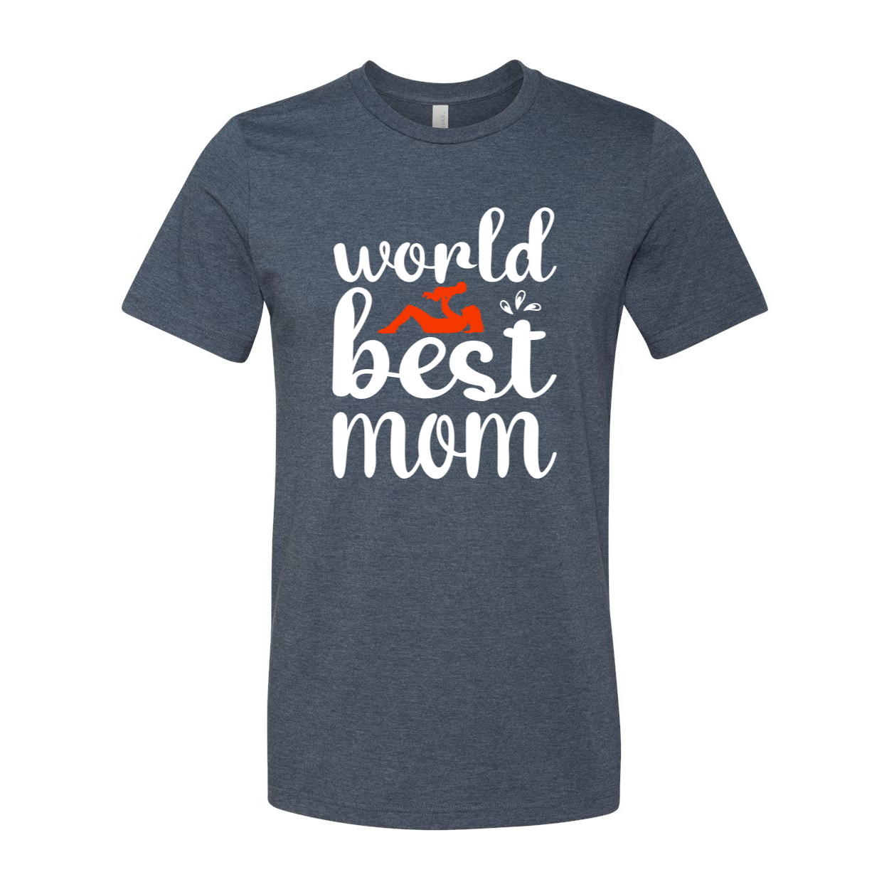 A stylish unisex T-shirt with 'World Best Mom' printed on it, made from soft ring spun cotton, available in multiple colors.