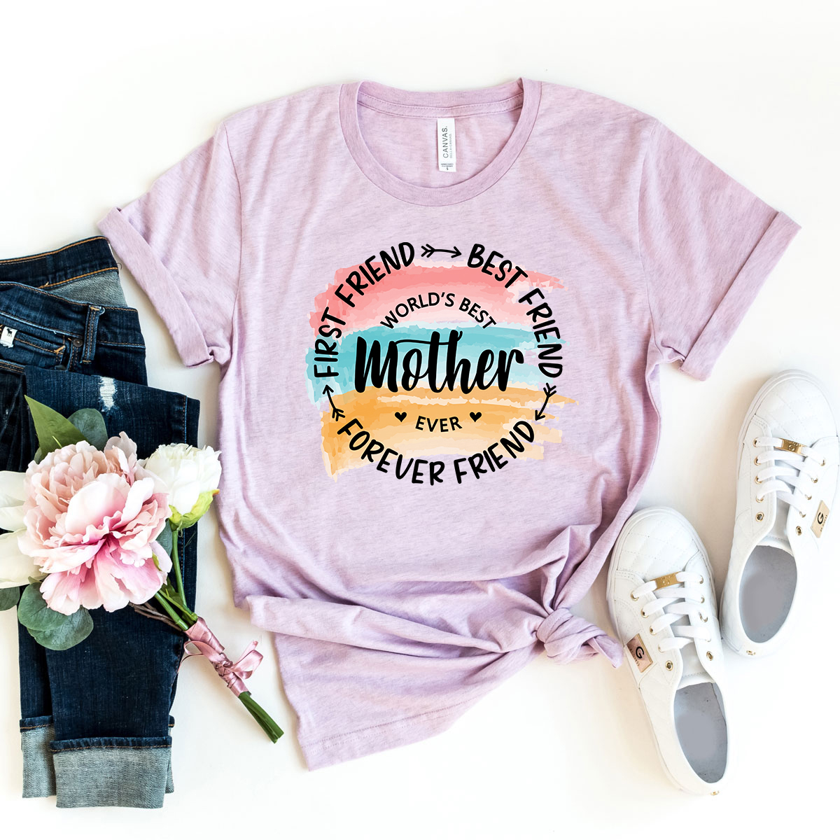 Unisex T-shirt featuring the phrase 'Worlds Best Mother Ever' in vibrant print, made from soft ring spun cotton, available in multiple colors.