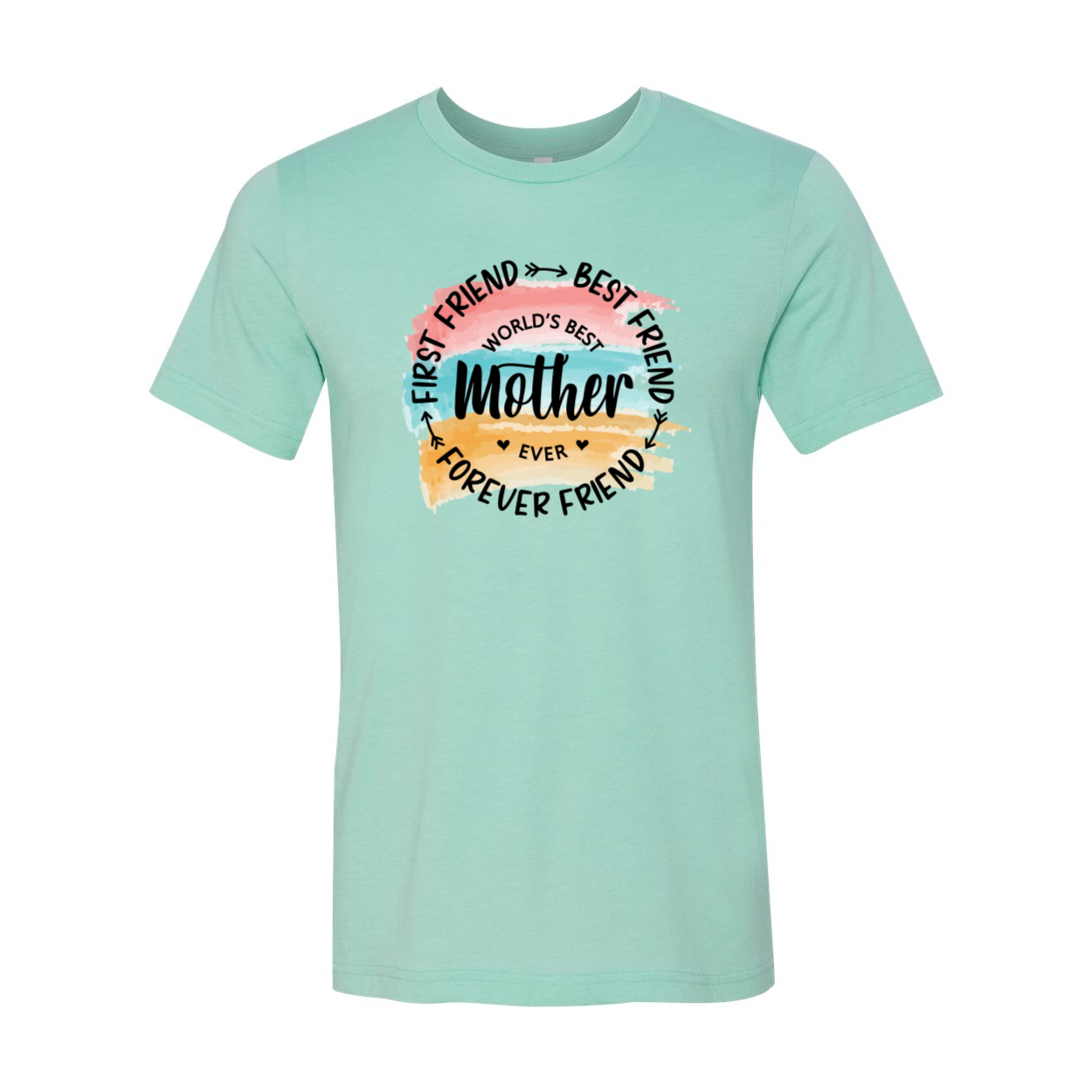 Unisex T-shirt featuring the phrase 'Worlds Best Mother Ever' in vibrant print, made from soft ring spun cotton, available in multiple colors.