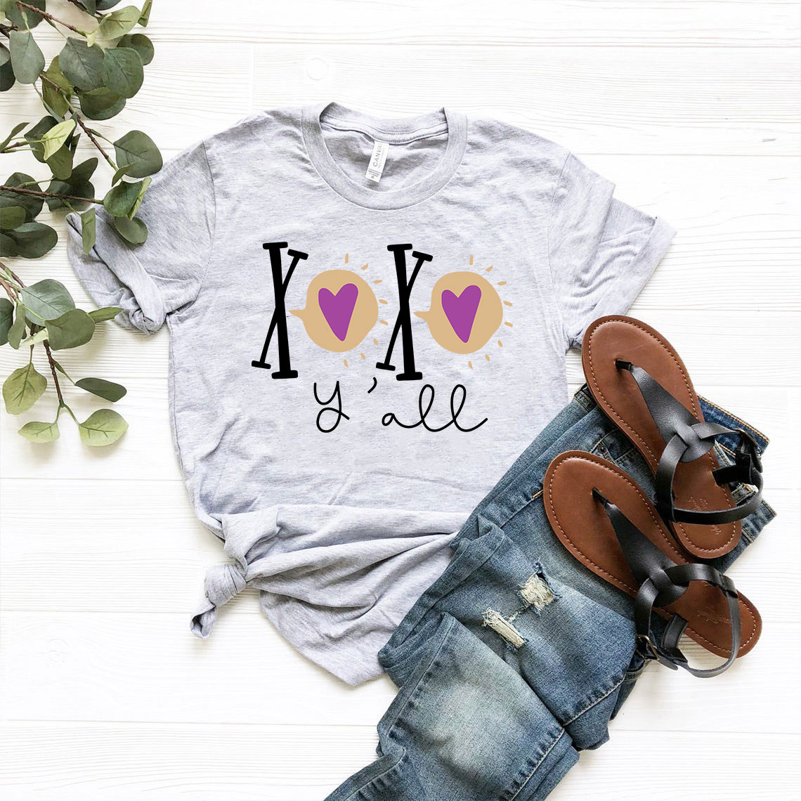 Xo Xo Y'all Shirt in various colors, showcasing its soft fabric and stylish design.