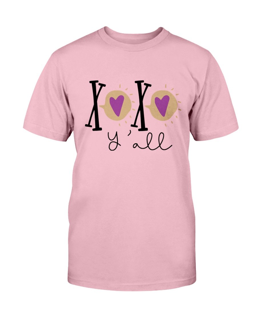 Xo Xo Y'all Shirt in various colors, showcasing its soft fabric and stylish design.