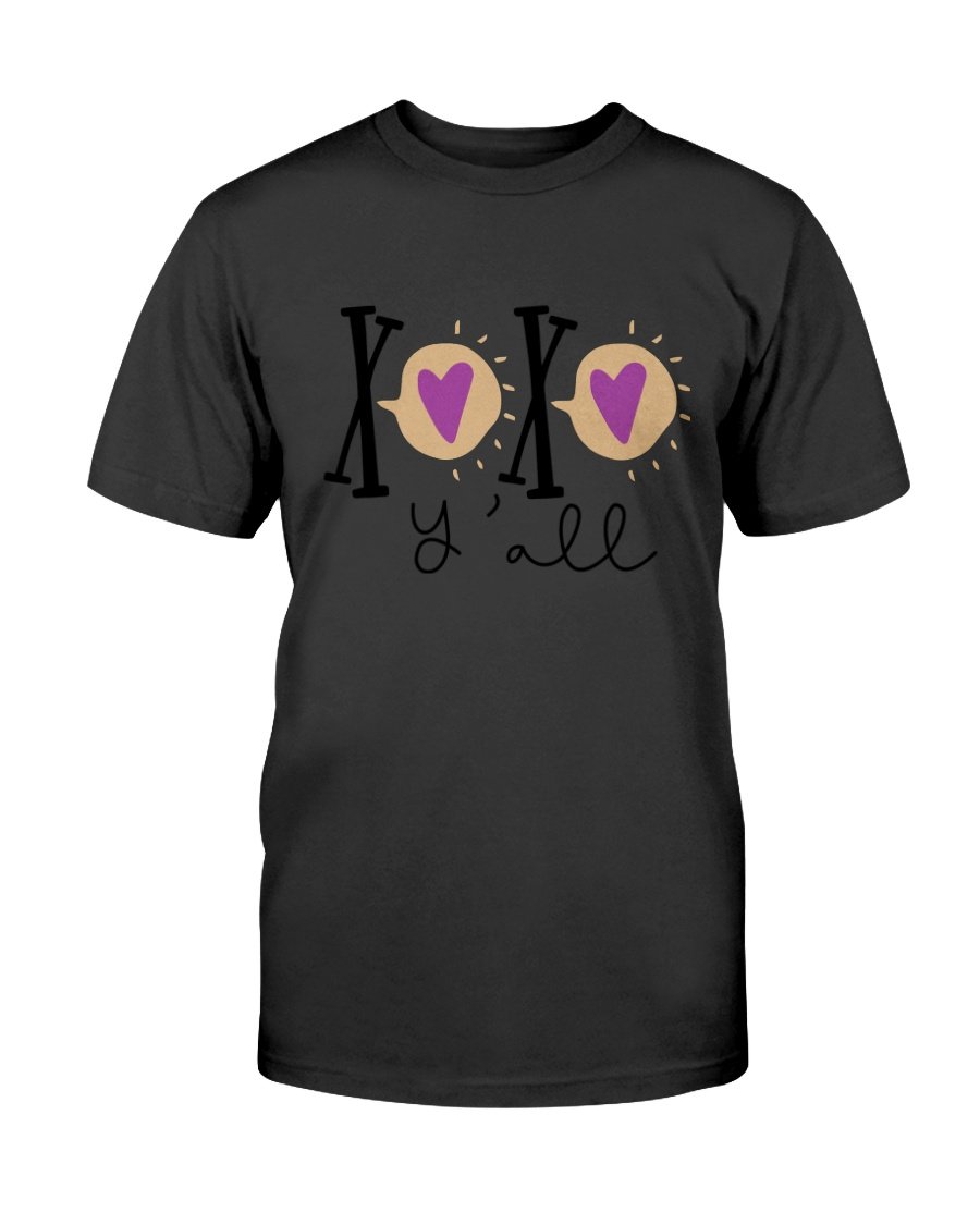 Xo Xo Y'all Shirt in various colors, showcasing its soft fabric and stylish design.