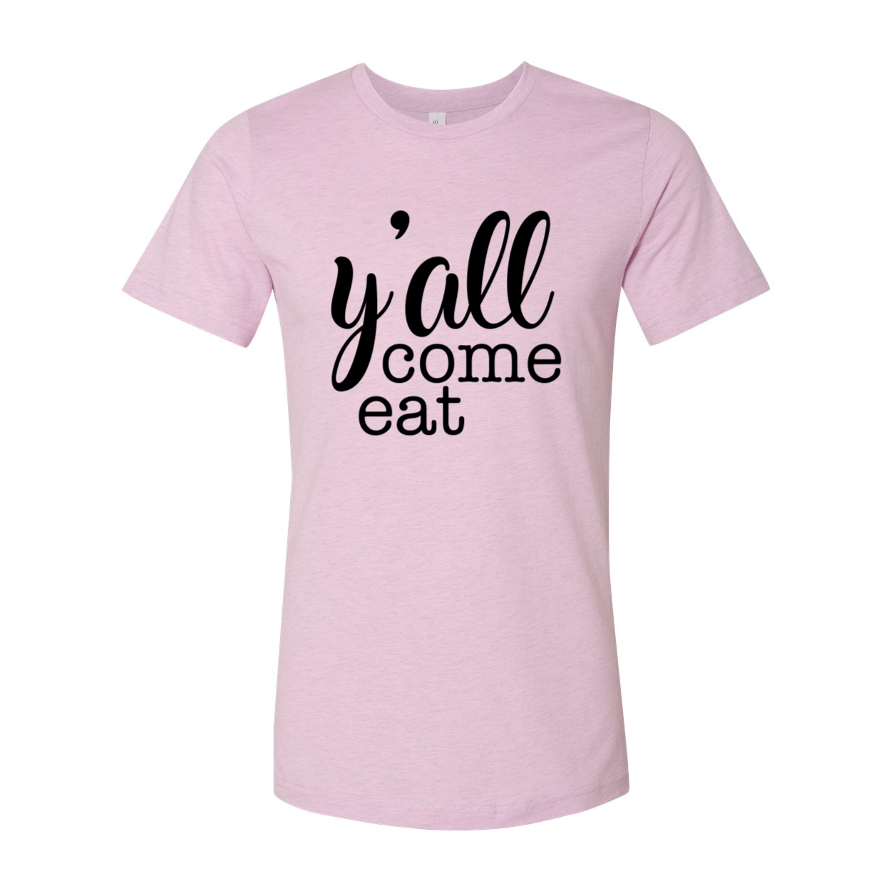 A comfortable unisex Y'all Come Eat Shirt in various colors, showcasing its soft fabric and stylish design.