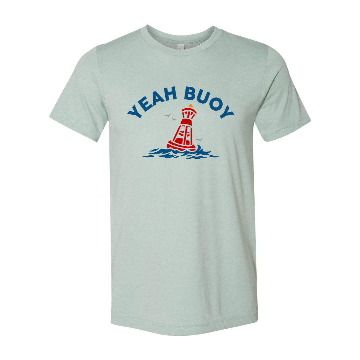 Yeah Buoy T-shirt displayed on a mannequin, showcasing its classic unisex design and soft fabric.