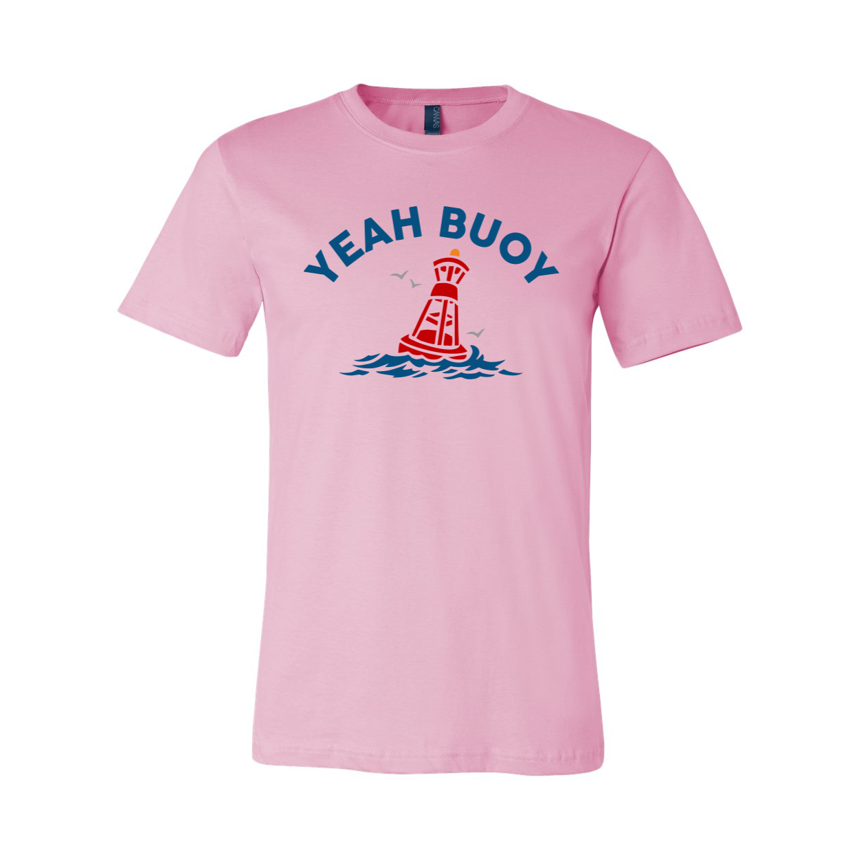 Yeah Buoy T-shirt displayed on a mannequin, showcasing its classic unisex design and soft fabric.