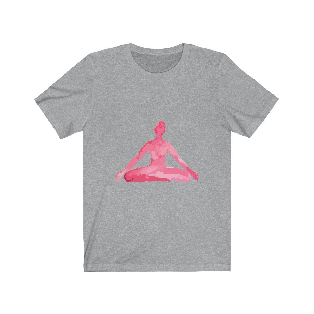 Yoga Meditation Pose Print T-Shirt in soft cotton, featuring a unique meditation design, perfect for yoga enthusiasts.