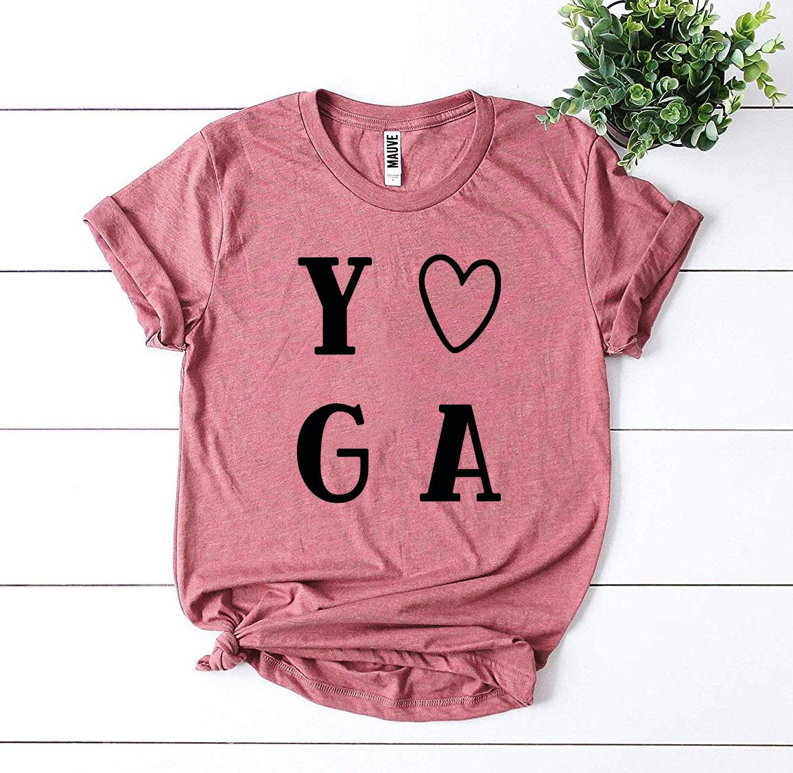 A stylish Yoga T-shirt made from premium ring spun cotton, featuring a soft feel and high-quality flex print design, available in various sizes.