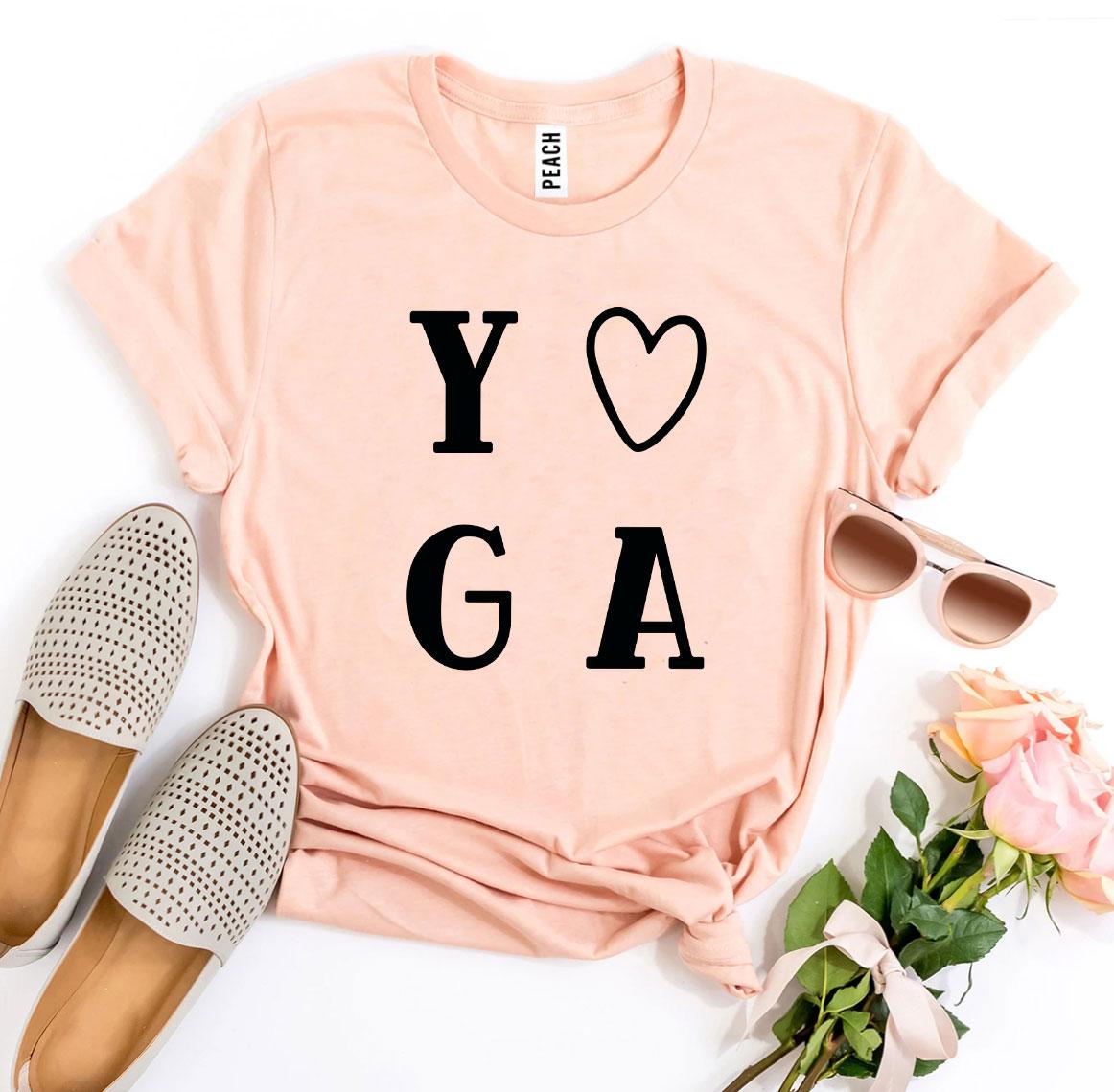 A stylish Yoga T-shirt made from premium ring spun cotton, featuring a soft feel and high-quality flex print design, available in various sizes.