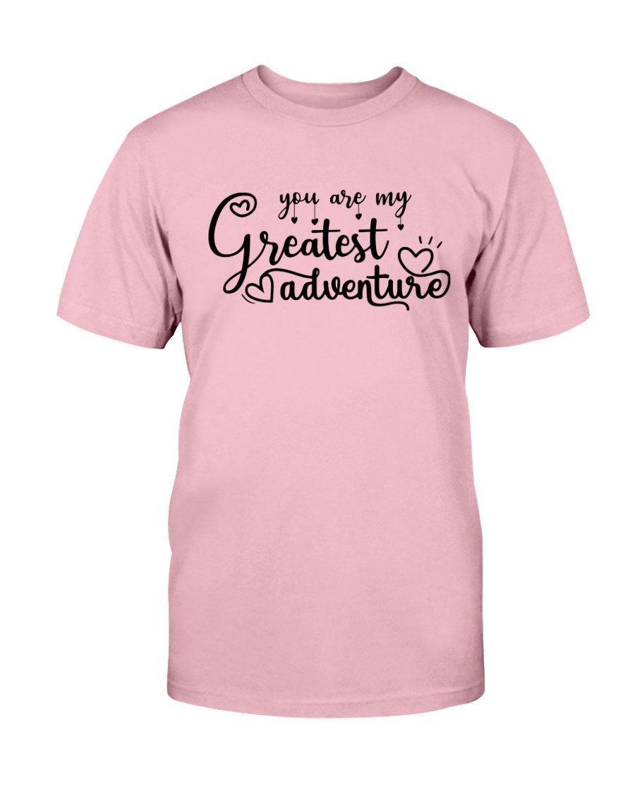 You Are My Greatest Adventure Shirt in various colors, showcasing its soft fabric and stylish design.