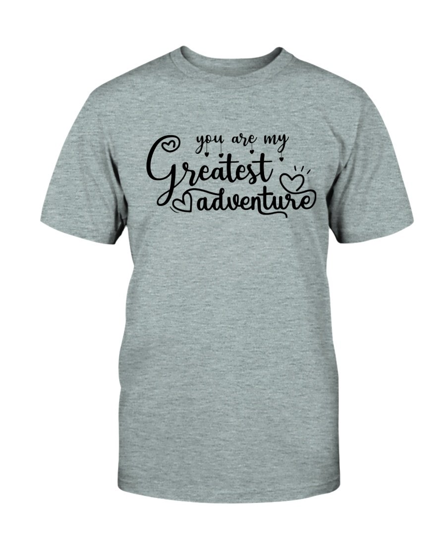 You Are My Greatest Adventure Shirt in various colors, showcasing its soft fabric and stylish design.