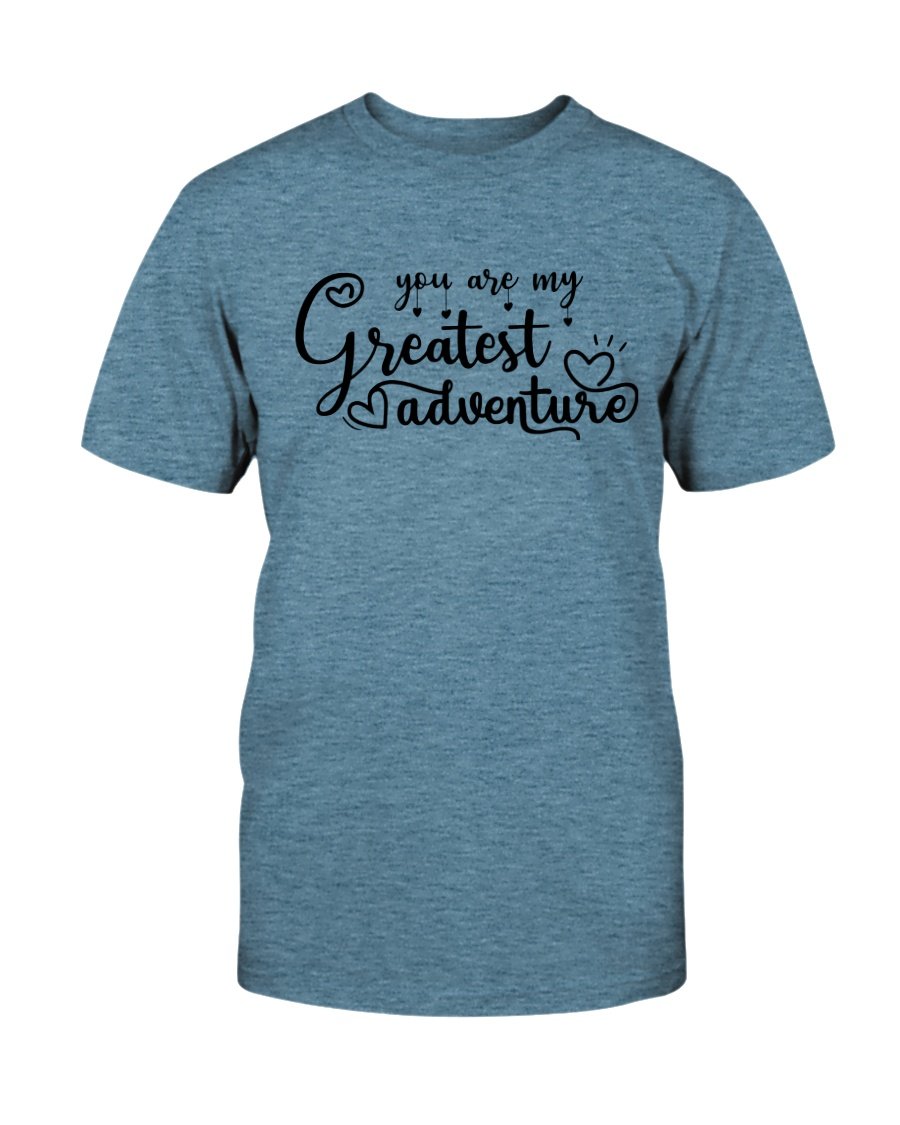 You Are My Greatest Adventure Shirt in various colors, showcasing its soft fabric and stylish design.