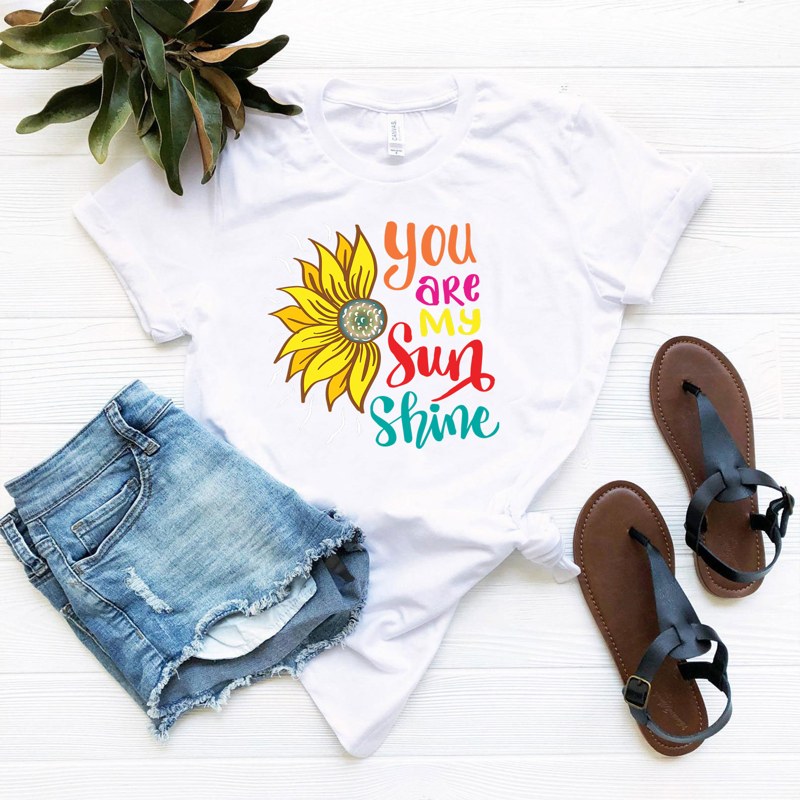 A unisex You Are My Sun Shine Shirt in various colors, showcasing its soft fabric and stylish design.