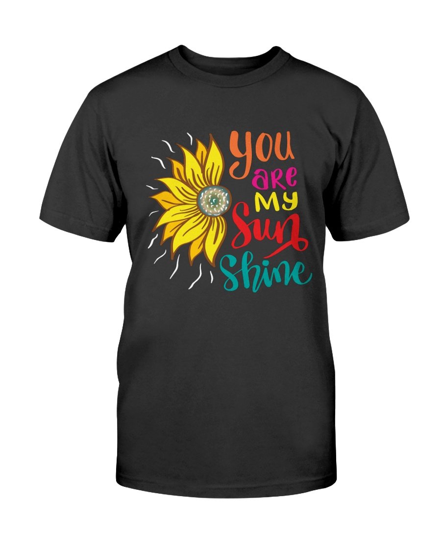 A unisex You Are My Sun Shine Shirt in various colors, showcasing its soft fabric and stylish design.