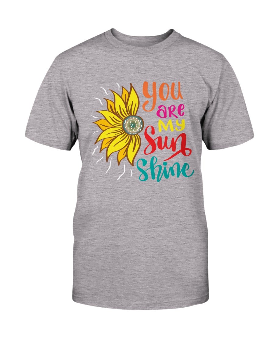 A unisex You Are My Sun Shine Shirt in various colors, showcasing its soft fabric and stylish design.