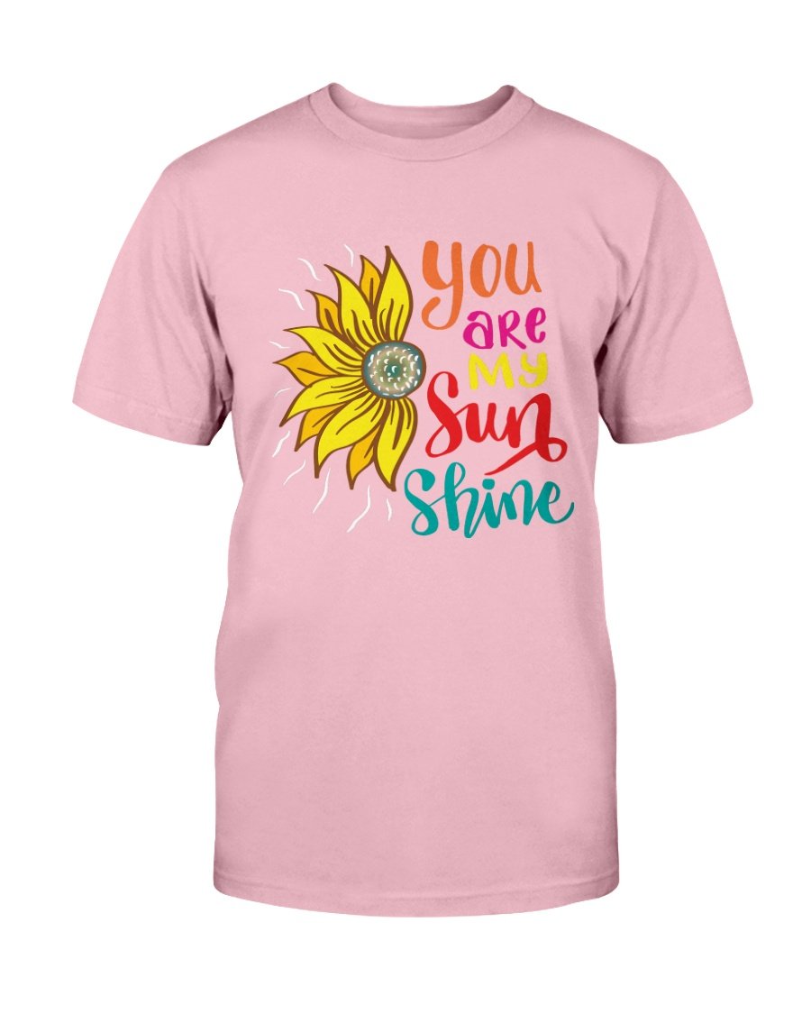 A unisex You Are My Sun Shine Shirt in various colors, showcasing its soft fabric and stylish design.