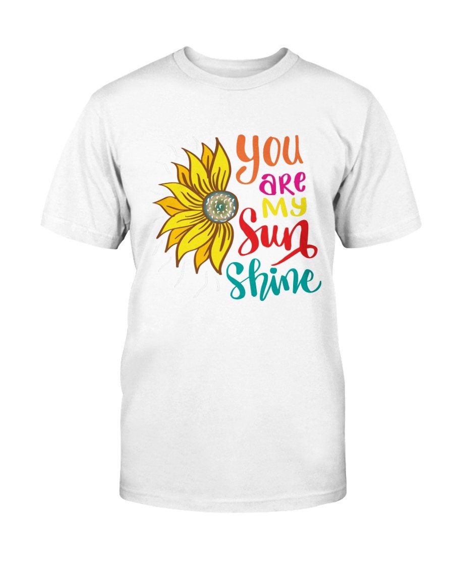 A unisex You Are My Sun Shine Shirt in various colors, showcasing its soft fabric and stylish design.