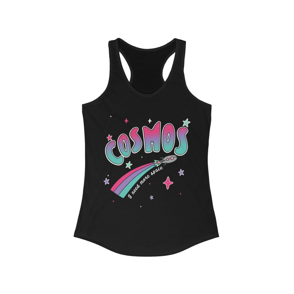 Cosmos Space Racerback Tank Top featuring a slim fit design made of soft cotton and polyester blend, ideal for casual wear and workouts.