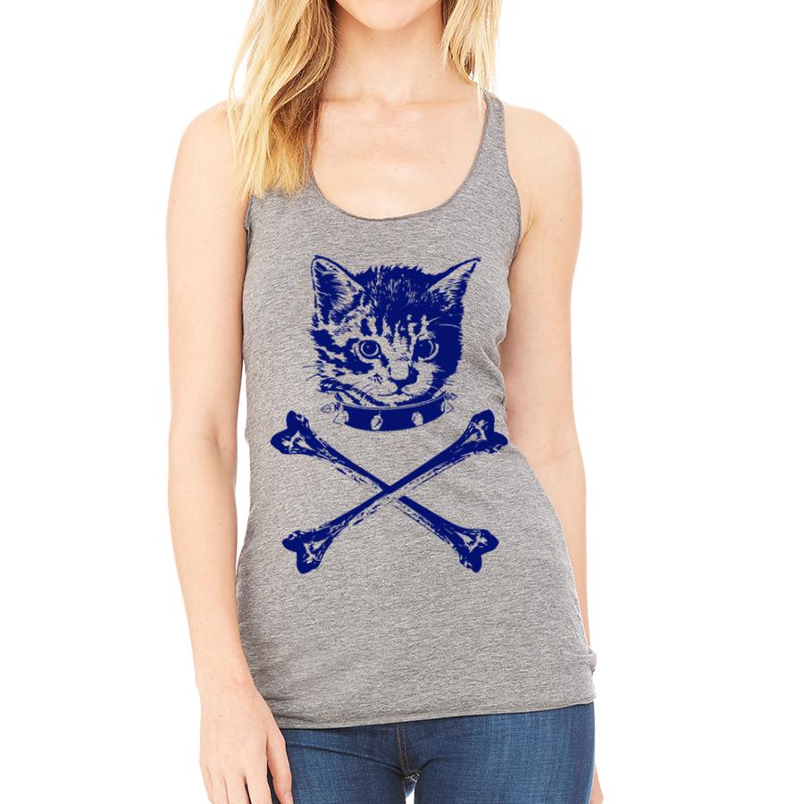 A stylish Danger Kitty tank top featuring a playful design, perfect for casual wear and layering, made from soft fabric for comfort.