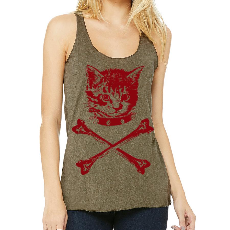 A stylish Danger Kitty tank top featuring a playful design, perfect for casual wear and layering, made from soft fabric for comfort.