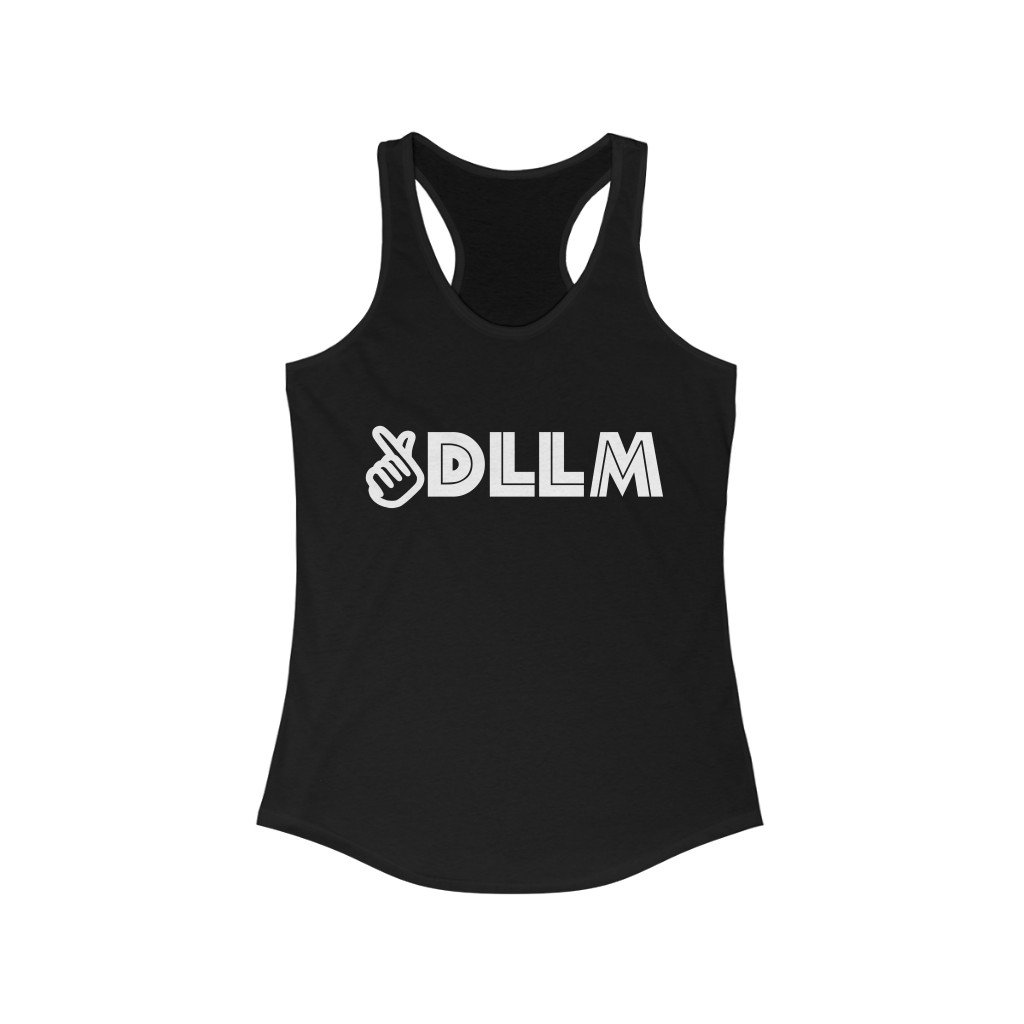 DLLM Women's Ideal Racerback Tank Top in various colors, showcasing its slim fit and lightweight fabric, perfect for casual and active wear.