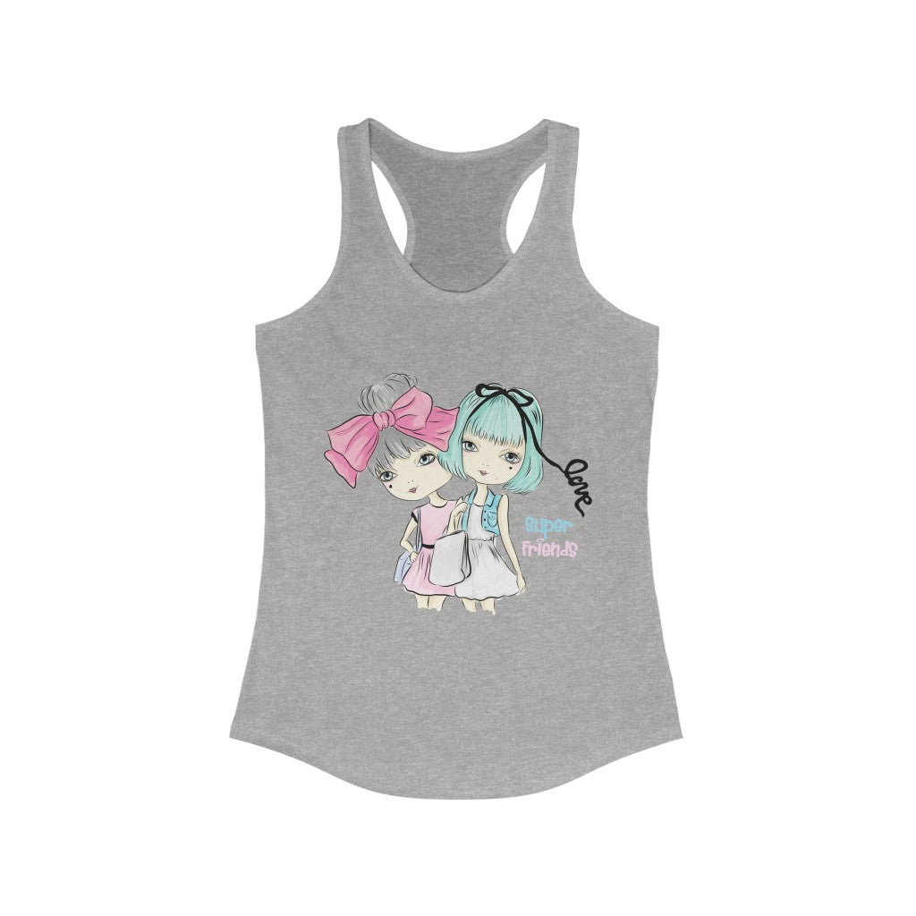 Girl Series Super Friends Racerback Tank Top in various colors, featuring a slim fit and racerback design, perfect for active girls.