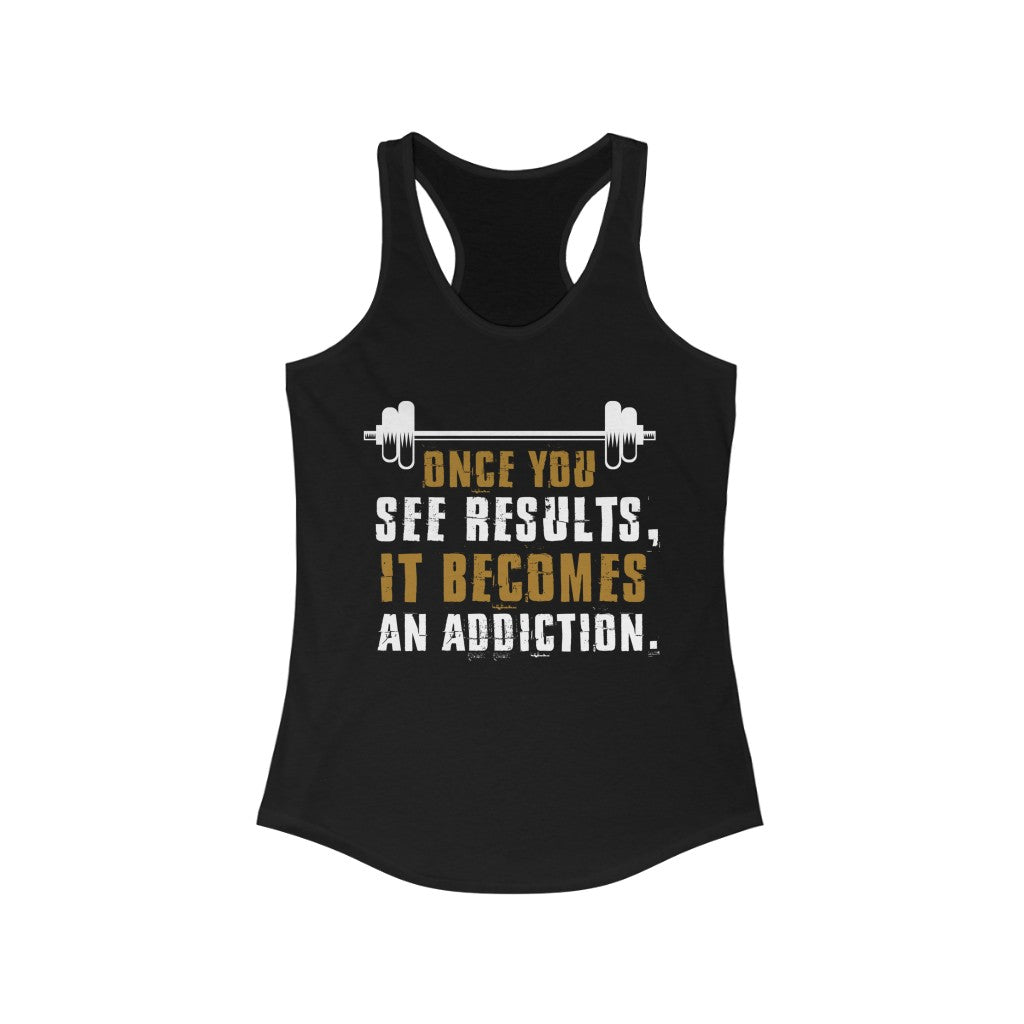 Once You See Results Racerback Tank Top in a slim fit, made from soft cotton and polyester blend, ideal for workouts and casual wear.