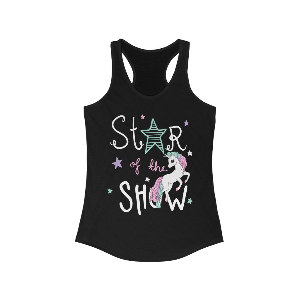 Main Star of the Show Unicorn Racerback Tank Top image