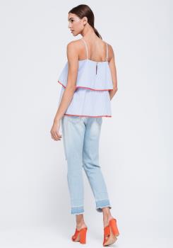 Women's Double Layered Camisole in stylish design, perfect for parties and office wear, showcasing its double-layered silhouette.