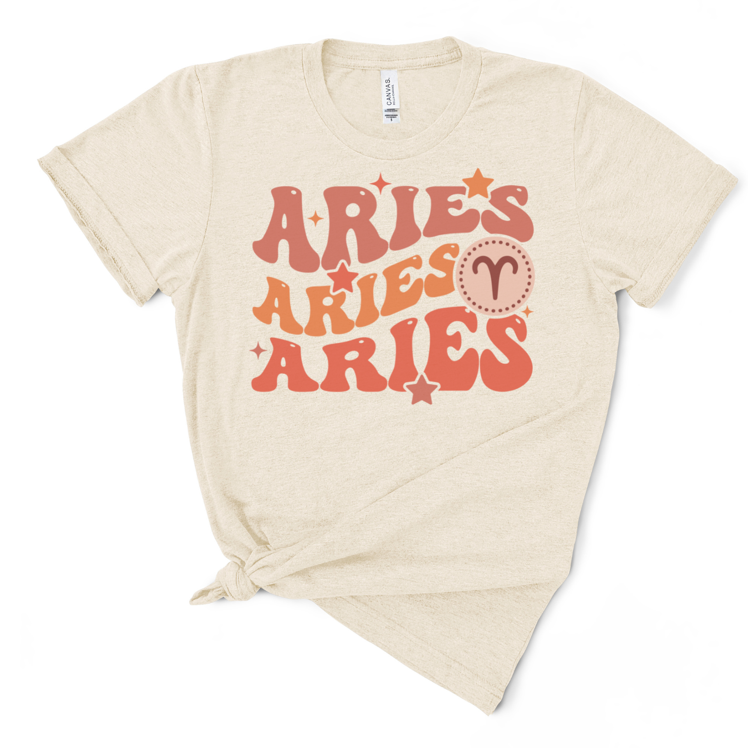 A soft tri-blend Retro Aries Graphic Tee featuring a vintage Aries design, perfect for casual wear.