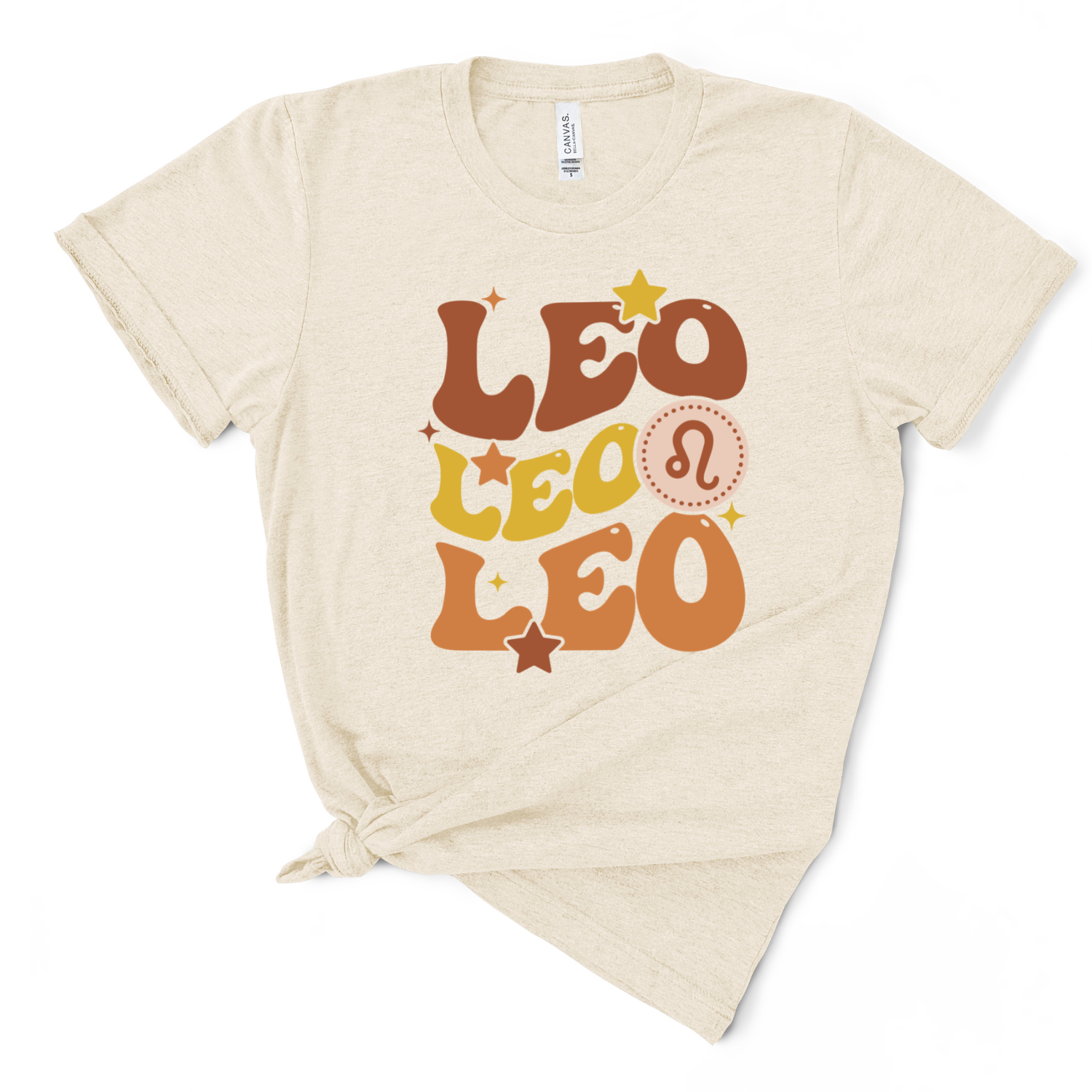 A soft tri-blend Retro Leo Graphic Tee featuring a vintage-inspired design, perfect for casual wear.