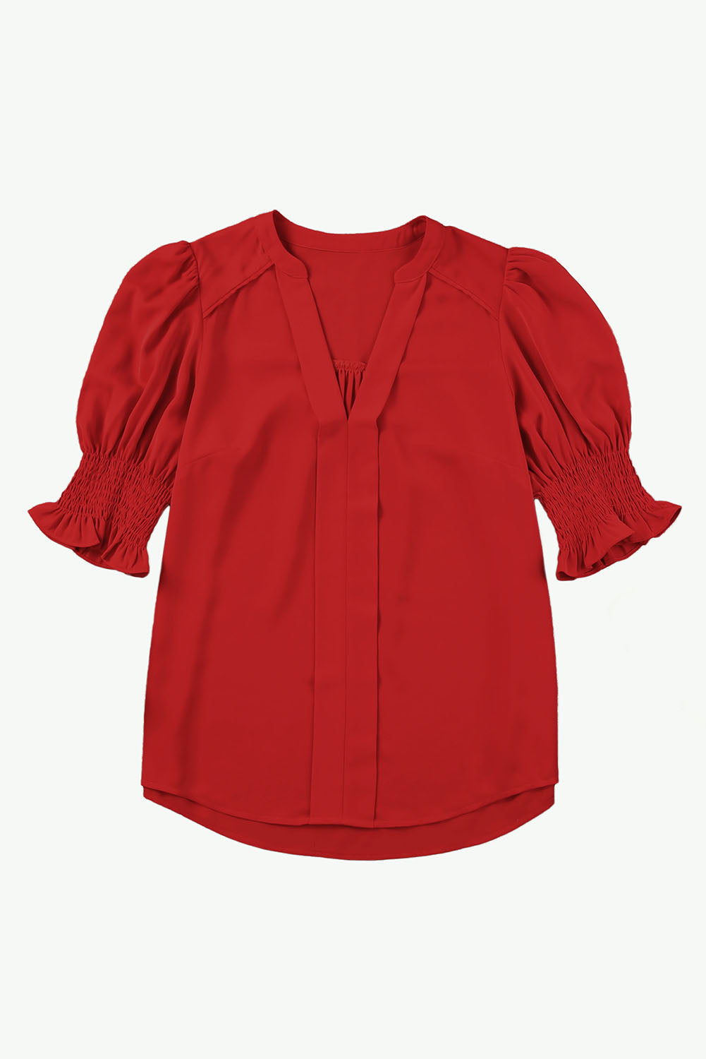 Solid Color Half Sleeve V Neck Blouse in various colors, showcasing its elegant design and comfortable fit.