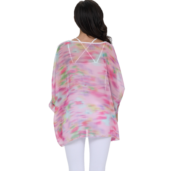 A stylish Women's Unicorn Pink Chiffon Top featuring a whimsical unicorn print on soft pink fabric, perfect for casual and semi-formal occasions.