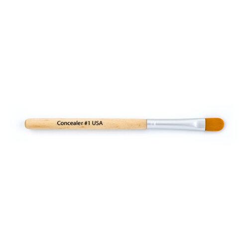 A high-quality #1 Concealer Brush with natural bristles and an ergonomic handle, perfect for flawless makeup application.