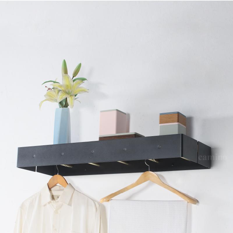 10" x 10" x 21" Brown Veneer Hanger showcasing a stylish scandi design with a powder-coated finish, perfect for home organization.