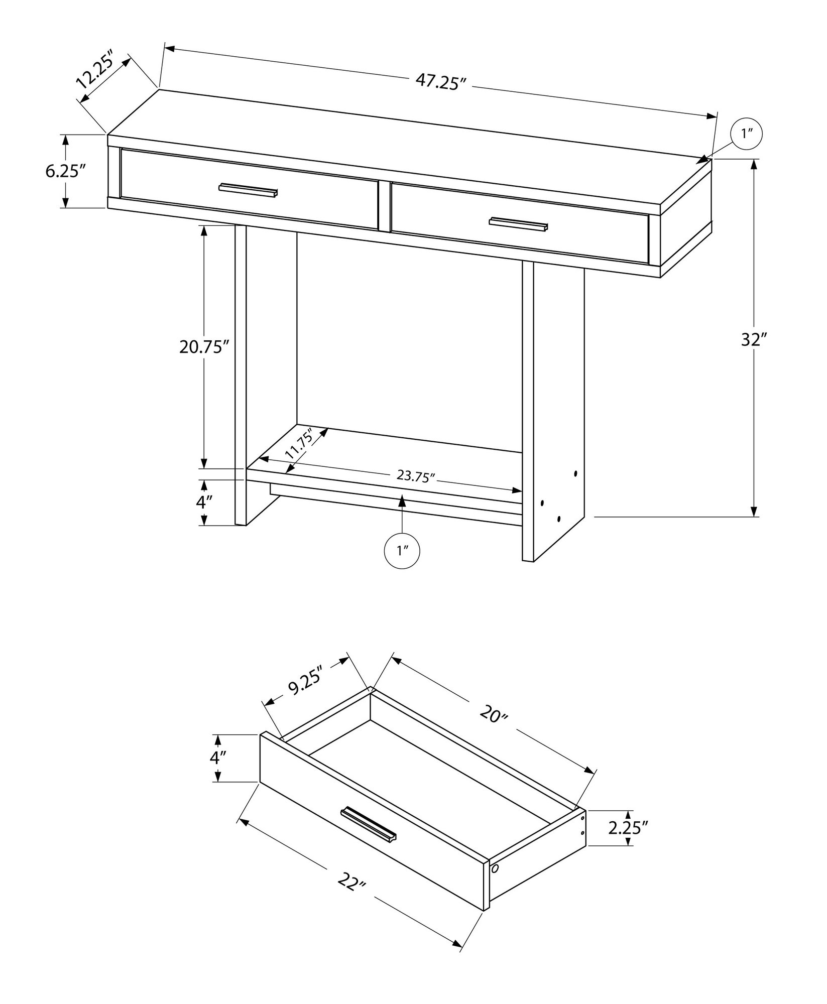 Elegant white particle board accent table with hollow core design, perfect for displaying decor items in a living room setting.