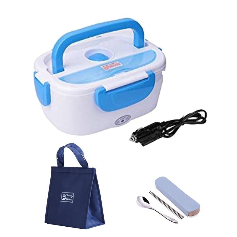 12V Electric Lunch Box Heating Warmer Food Container in vibrant colors, showcasing its eco-friendly design and spacious capacity.